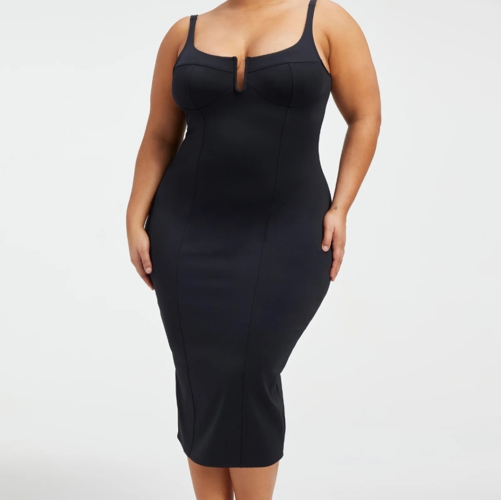 Good American scuba u Corset midi dress